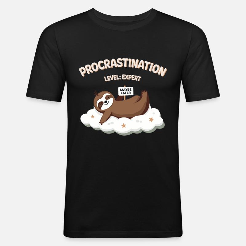 Procrastination Level Expert Design - Men's Slim Fit T-Shirt - black