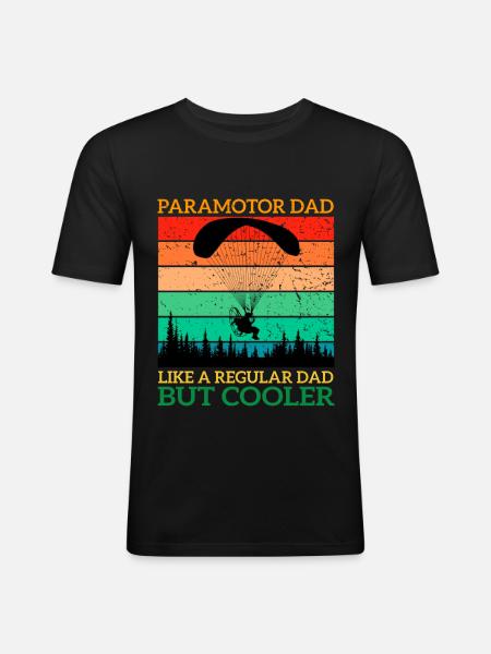 Paramotor Dad - Männer Slim Fit T-Shirt - Schwarz