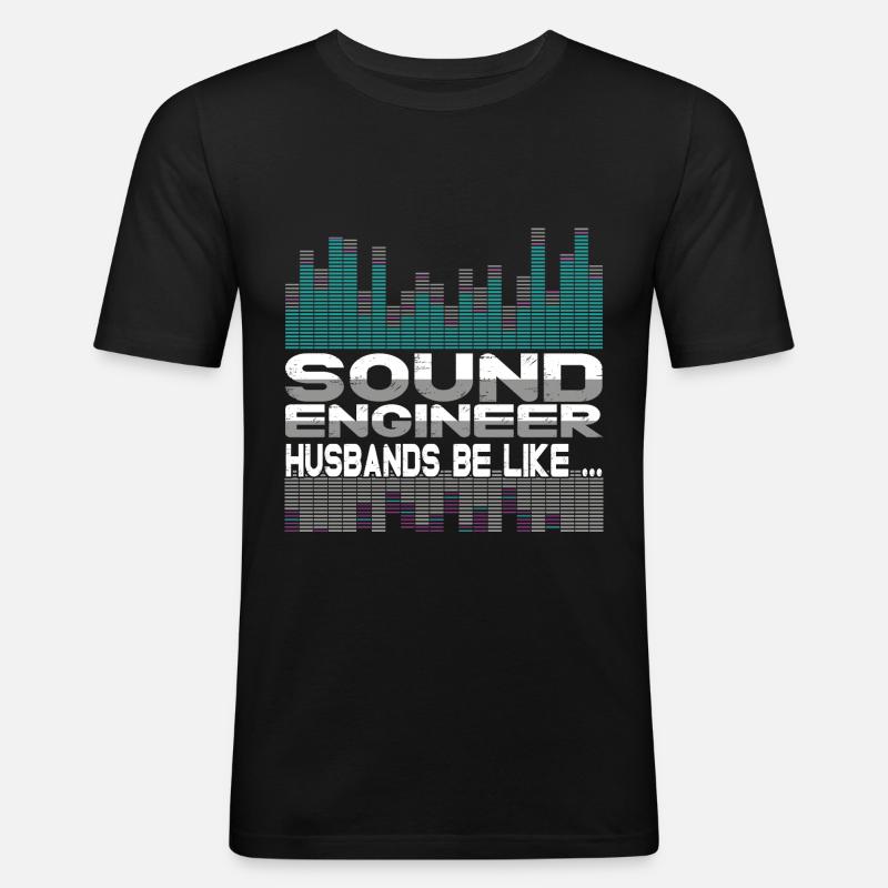 Tontechniker Sound Audio Engineer - Männer Slim Fit T-Shirt - Schwarz