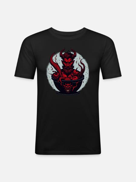 Devil Demon Halloween Hells Kitchen - Männer Slim Fit T-Shirt - Schwarz