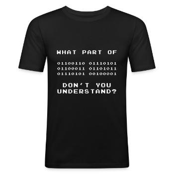 Hvilken del forstår du ikke? Gaming nerd geek - Herre Slim Fit T-Shirt - sort - Foran - Nik (191cm)