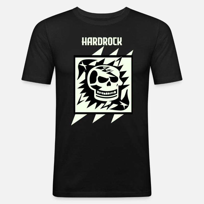 Hardrock - Skull Face - Männer Slim Fit T-Shirt - Schwarz