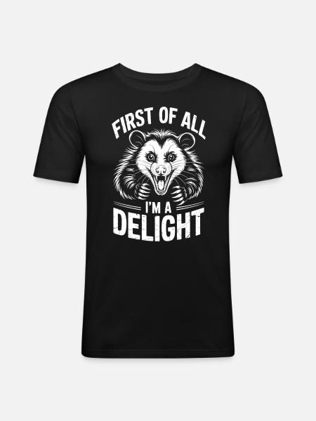 Opossum Saying Funny Opossums Gift - Men's Slim Fit T-Shirt - black