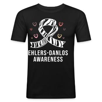 Ehlers-Danlos-Syndrom EDS HSD - Männer Slim Fit T-Shirt - Schwarz - Vorne - Nik (191cm)
