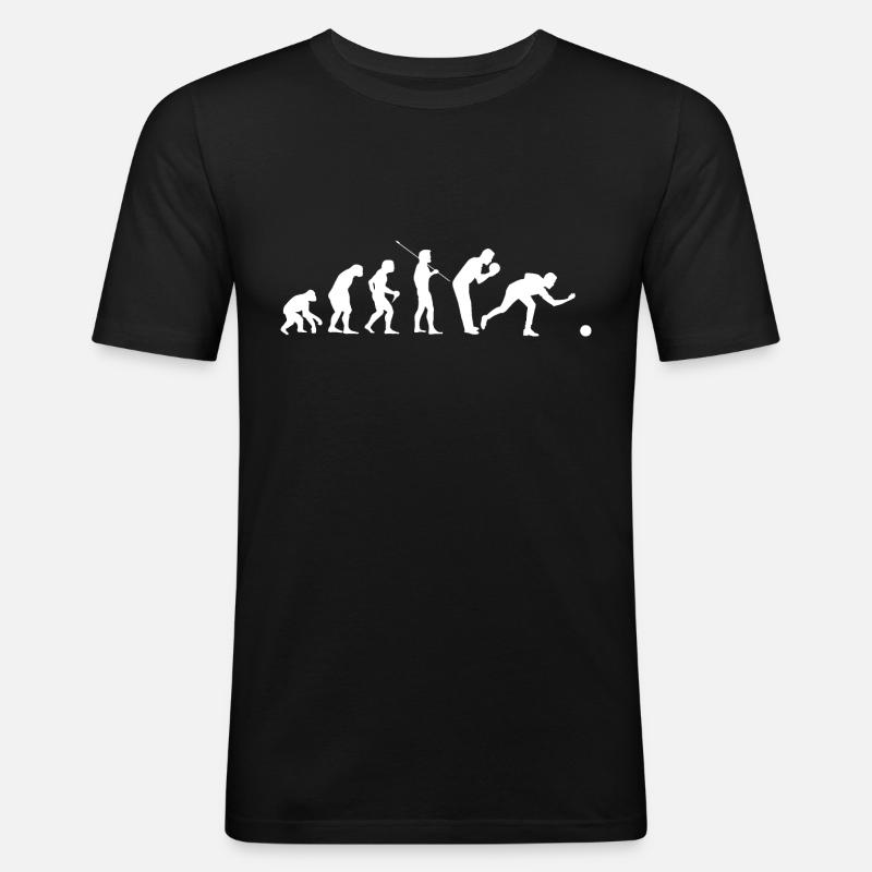 Kegel Team Shirt Bowling Evolution Cône cône - T-shirt près du corps Homme - noir