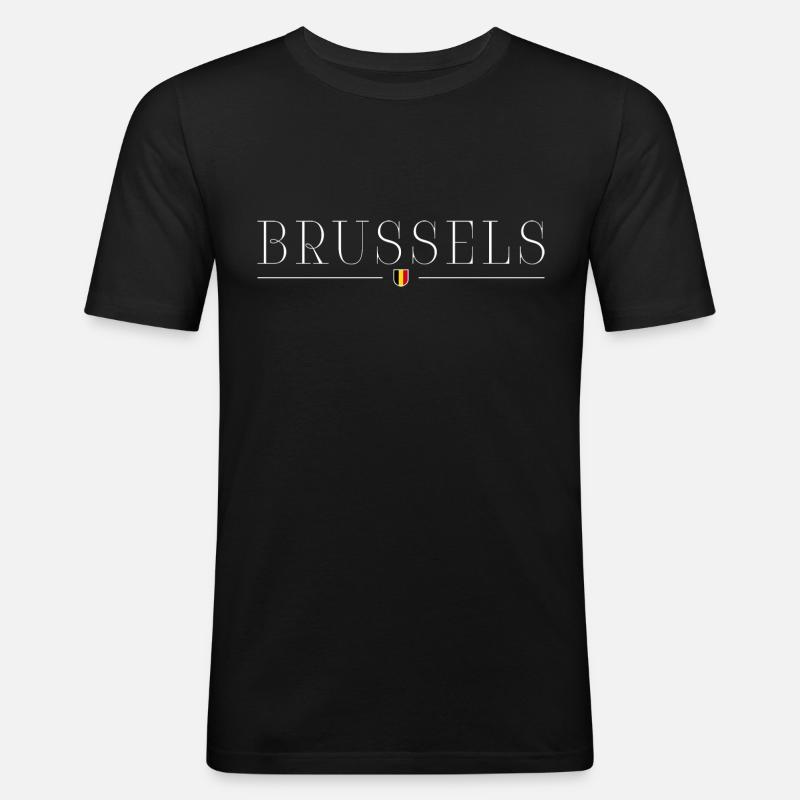 Brussels: elegance, chocolate, character - Men's Slim Fit T-Shirt - black