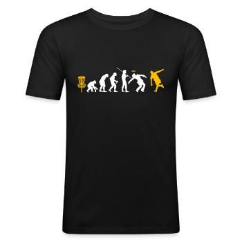 Discgolf - Männer Slim Fit T-Shirt - Schwarz - Vorne - Nik (191cm)