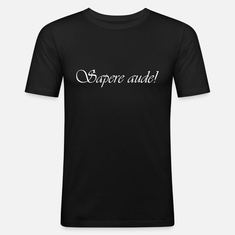 Sapere aude! - Männer Slim Fit T-Shirt - Schwarz