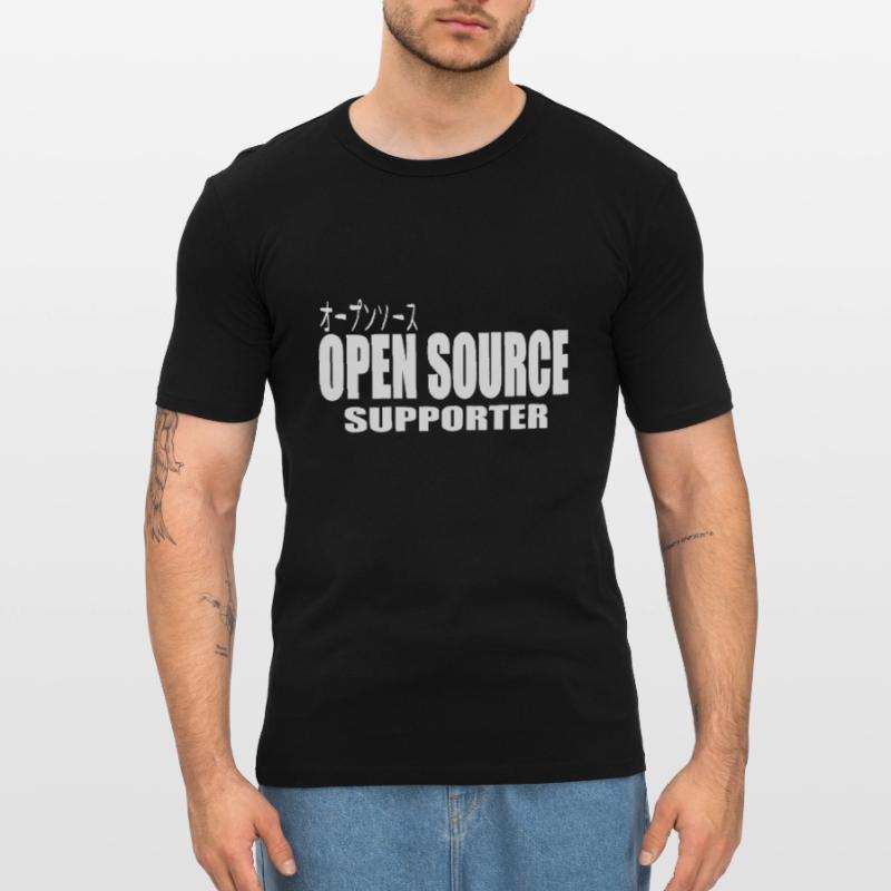 LUZILLION CODER COUTURE, OPEN SOURCE SUPPORTER Men's Slim Fit T-Shirt