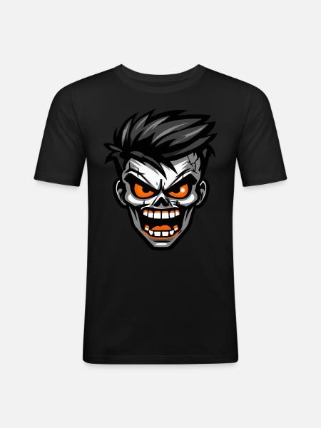 Zombie Comic Halloween - Männer Slim Fit T-Shirt - Schwarz