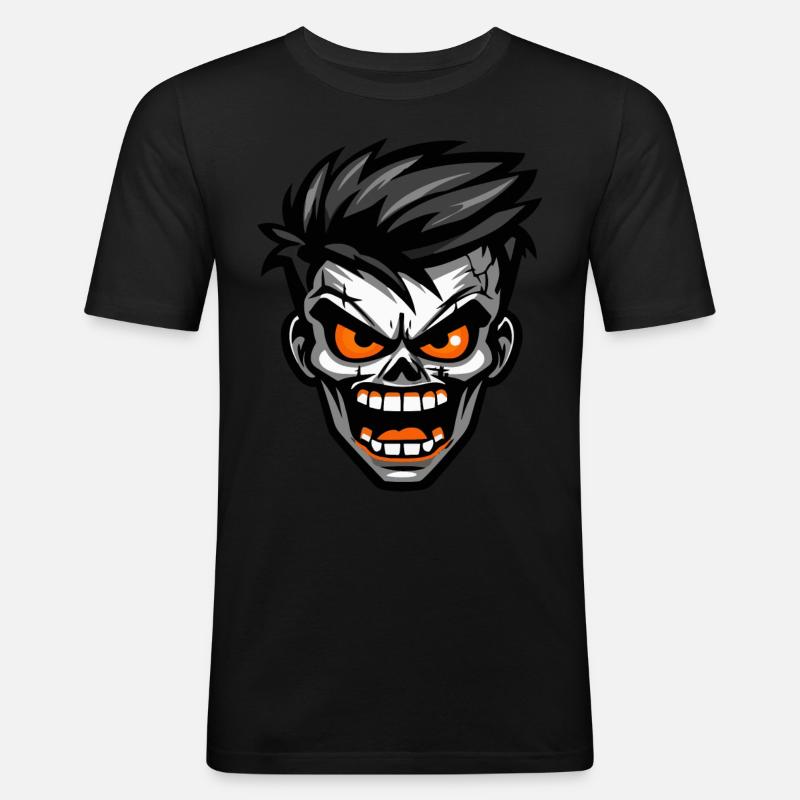Zombie Comic Halloween - Männer Slim Fit T-Shirt - Schwarz