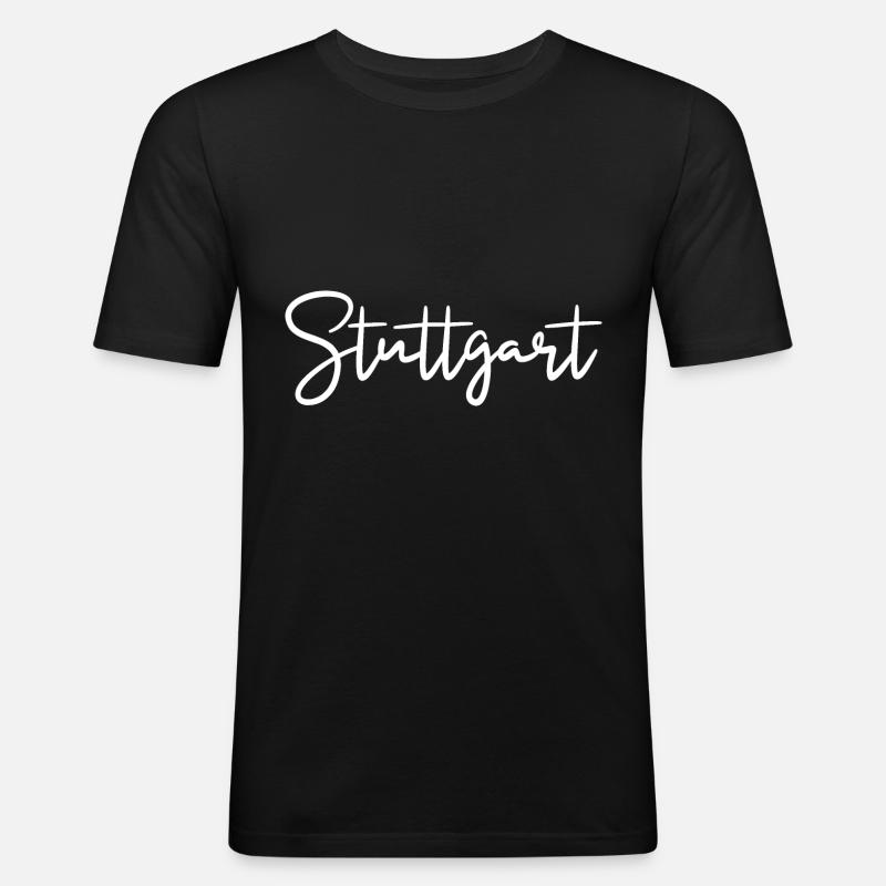 Stuttgart - Männer Slim Fit T-Shirt - Schwarz