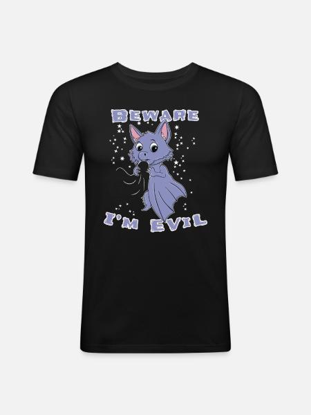 Cute Bat Halloween - Men's Slim Fit T-Shirt - black