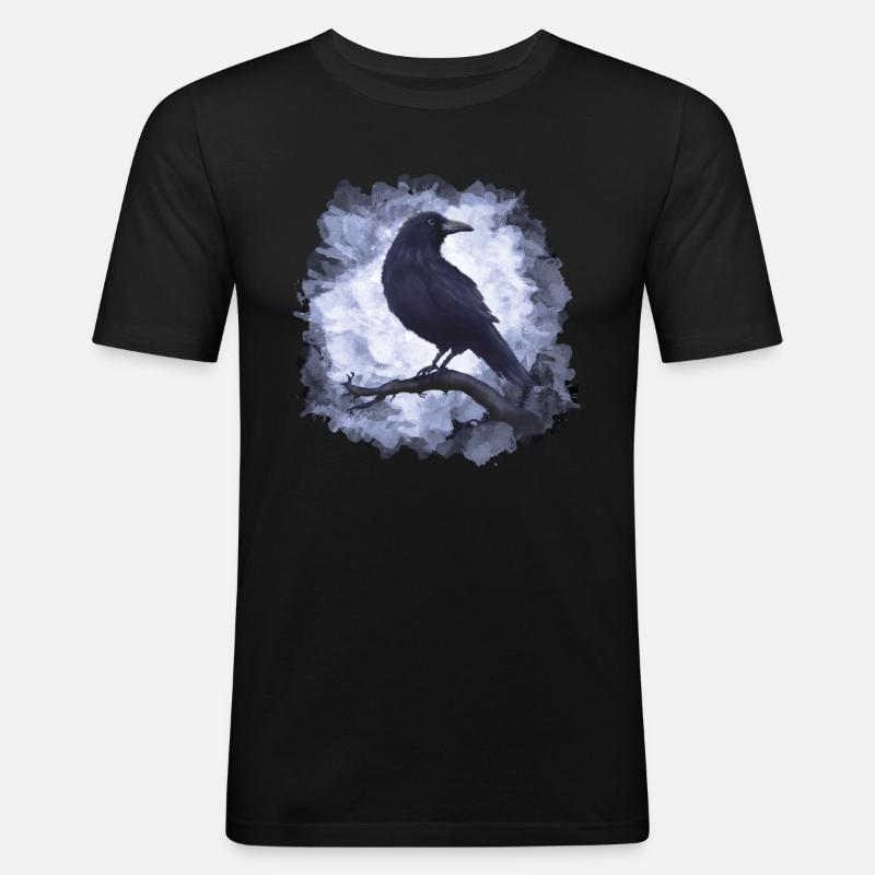 Rabe Krähe Goth - Männer Slim Fit T-Shirt - Schwarz
