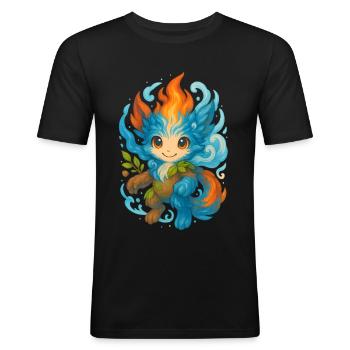 Elemental - Men's Slim Fit T-Shirt - black - Front - Nik (191cm)