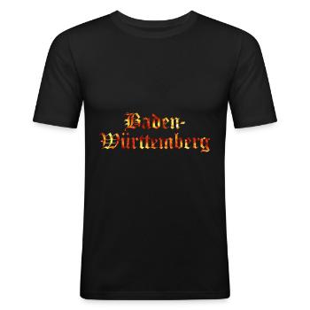 Baden-Württemberg - Männer Slim Fit T-Shirt - Schwarz - Vorne - Nik (191cm)