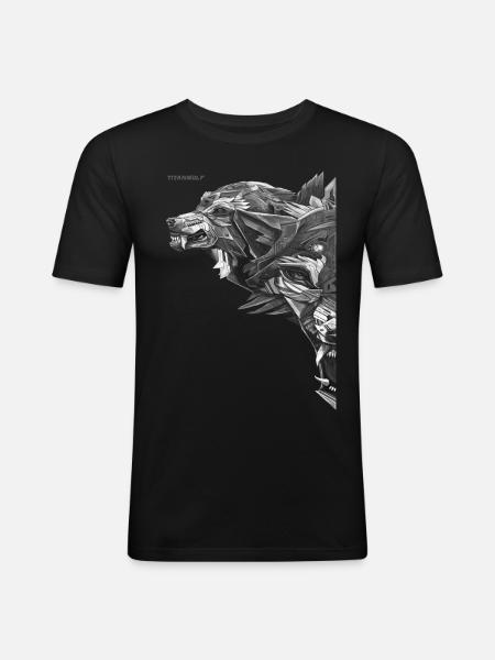 Halfway - Männer Slim Fit T-Shirt - Schwarz