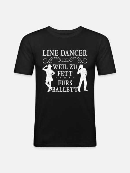 Linedance Tøj Kvinder Country Line dance - Herre Slim Fit T-Shirt - sort