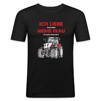 Steyr Austria Trecker Landwirtschaft Traktor - Männer Slim Fit T-Shirt - Schwarz - Vorne - Nik (191cm)