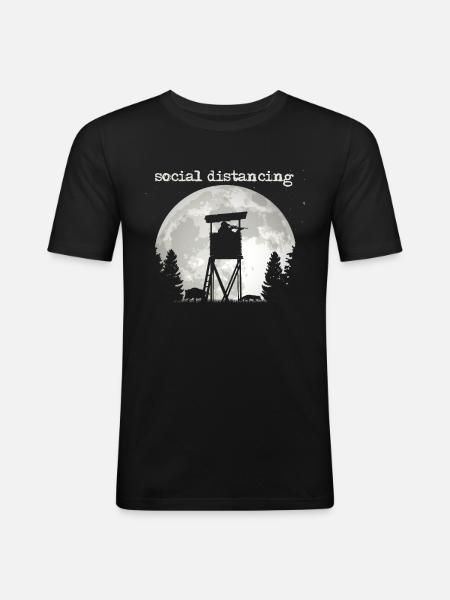 Geschenk für den Hochsitz Jäger - Männer Slim Fit T-Shirt - Schwarz
