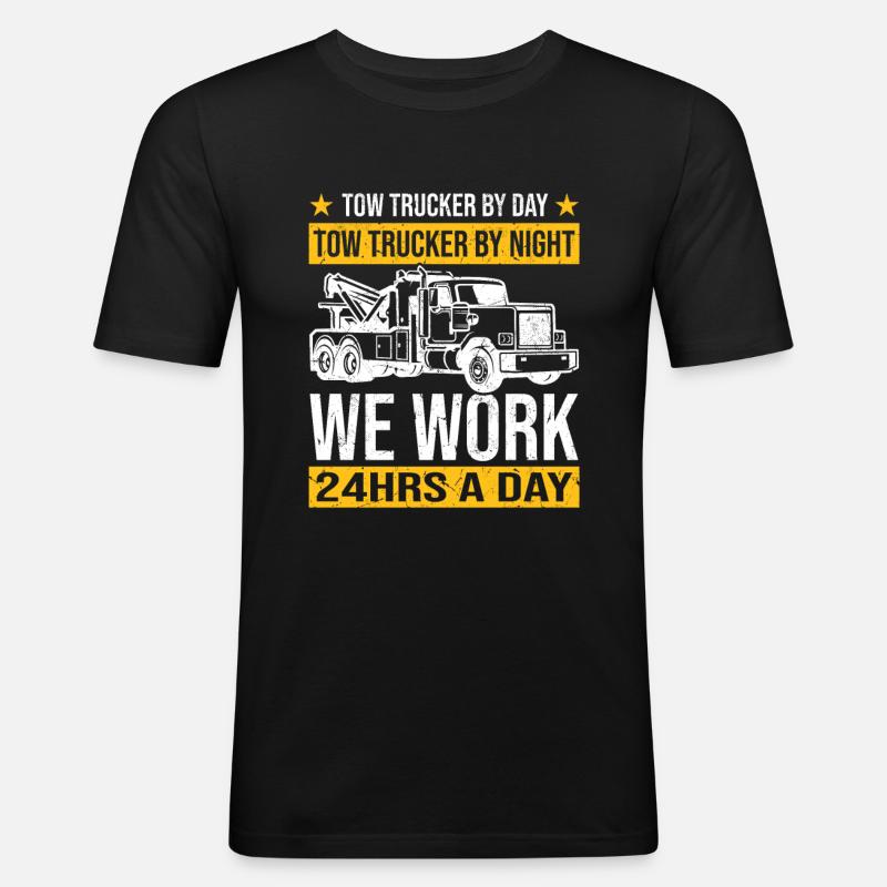 Abschleppwagen | Abschlepper Auto Panne Geschenke - Männer Slim Fit T-Shirt - Schwarz