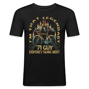 Rennrad Geschenk für Jahrgang 1971 Radfahrer - Männer Slim Fit T-Shirt - Schwarz - Vorne - Nik (191cm)