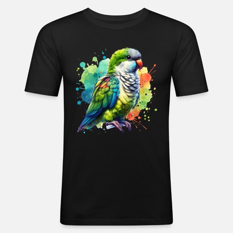 Mönchssittich Geschenk - Männer Slim Fit T-Shirt - Schwarz
