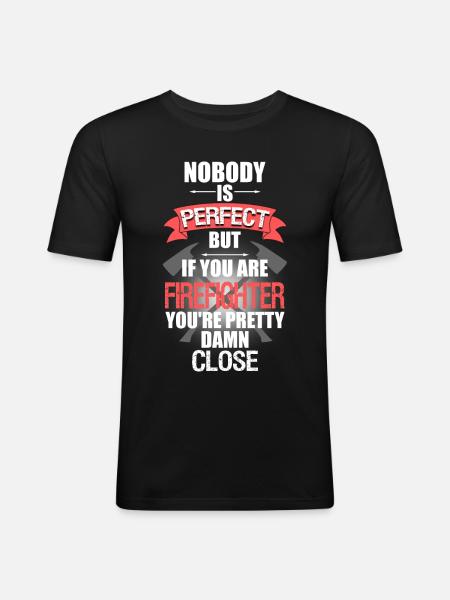 firefighter - Men's Slim Fit T-Shirt - black