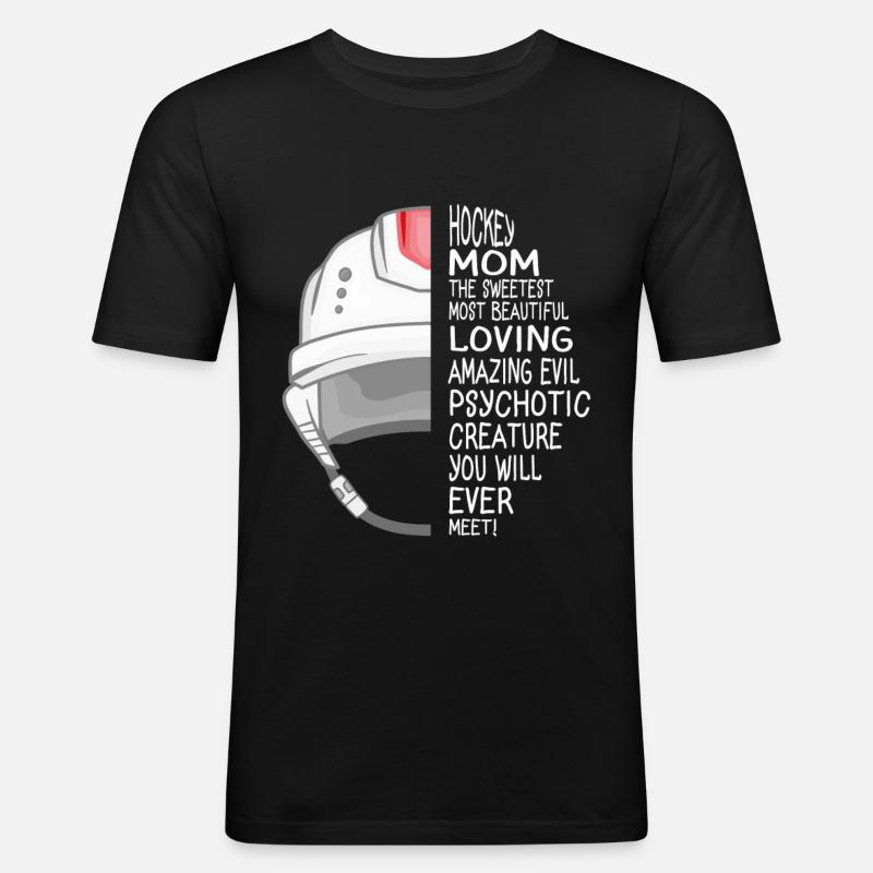Hockey-Mutter - Männer Slim Fit T-Shirt - Schwarz