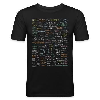 Maths de collection de formule - T-shirt près du corps Homme - noir - Devant - Nik (191cm)