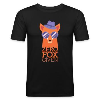 Fuchs Spruch Lustig Egal Selbstbewusst - Männer Slim Fit T-Shirt - Schwarz - Vorne - Nik (191cm)