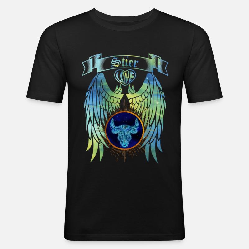 Sternzeichen Stier - Männer Slim Fit T-Shirt - Schwarz