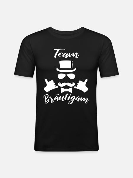 Team Bräutigam - Männer Slim Fit T-Shirt - Schwarz