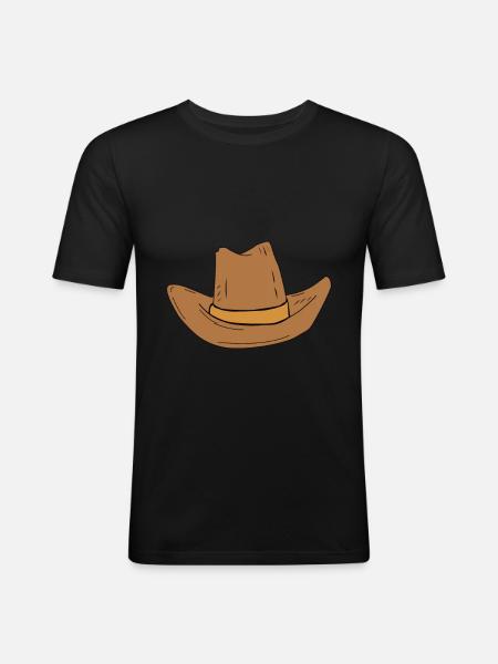 Cowboy hat - Men's Slim Fit T-Shirt - black