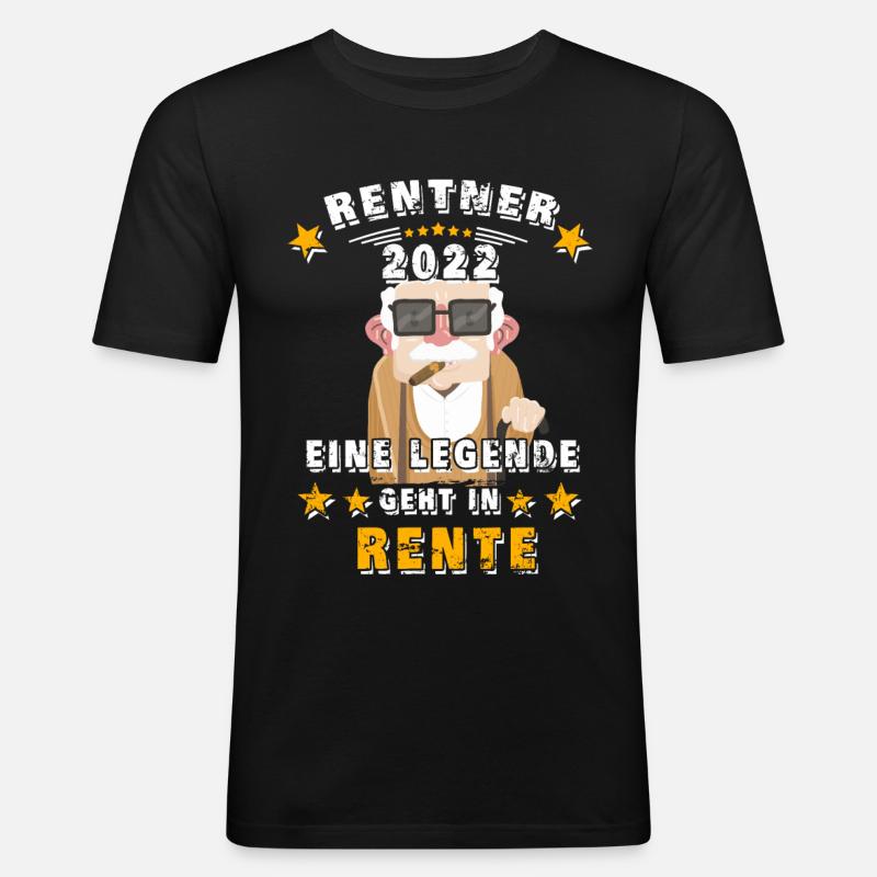 rente 2022 - Männer Slim Fit T-Shirt - Schwarz