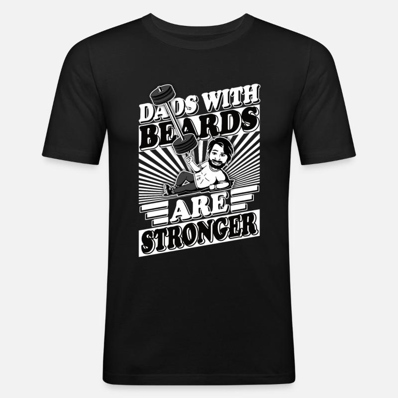 Geschenkidee für Papa Opa und Onkel mit Bart - Männer Slim Fit T-Shirt - Schwarz