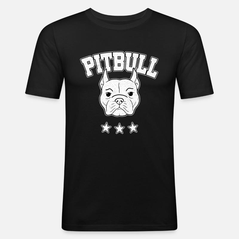 Pitbull Terrier Pittie Bully Geschenk - Männer Slim Fit T-Shirt - Schwarz