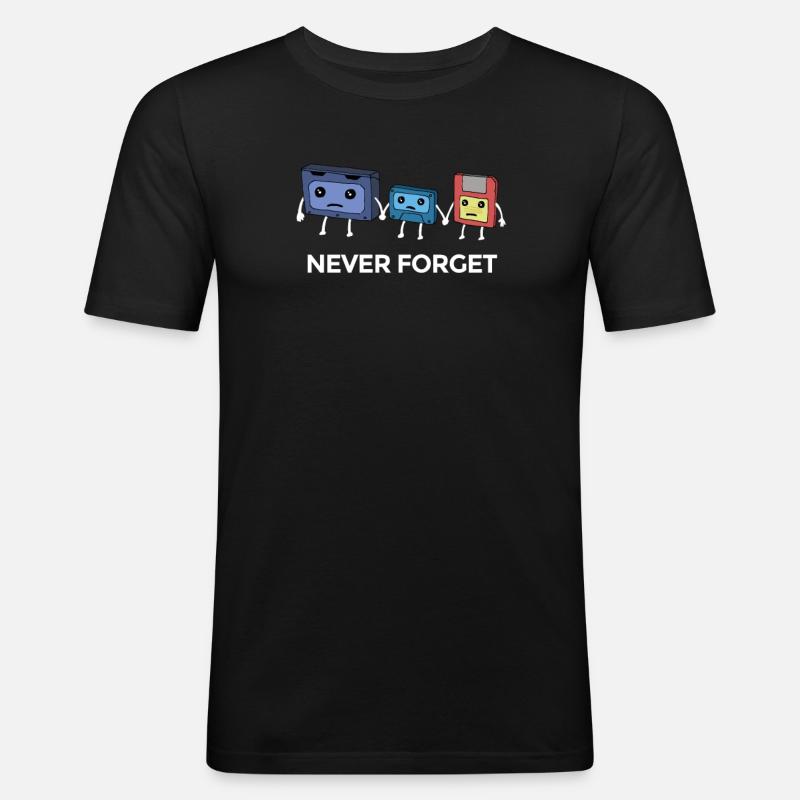 Kassette Diskette VHS Retro Kindheitserinnerung - Männer Slim Fit T-Shirt - Schwarz