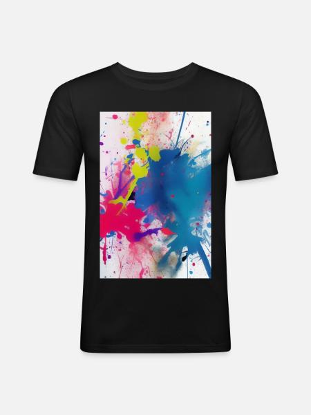 Farbkleckse. Malerei - Männer Slim Fit T-Shirt - Schwarz