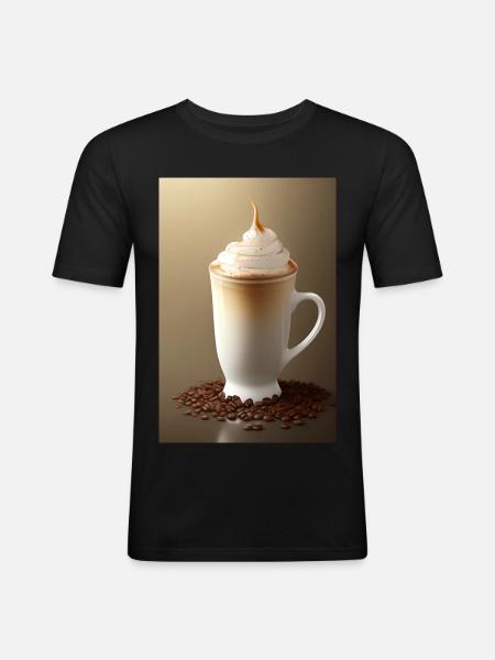 Coffee, coffee beans - Men's Slim Fit T-Shirt - black