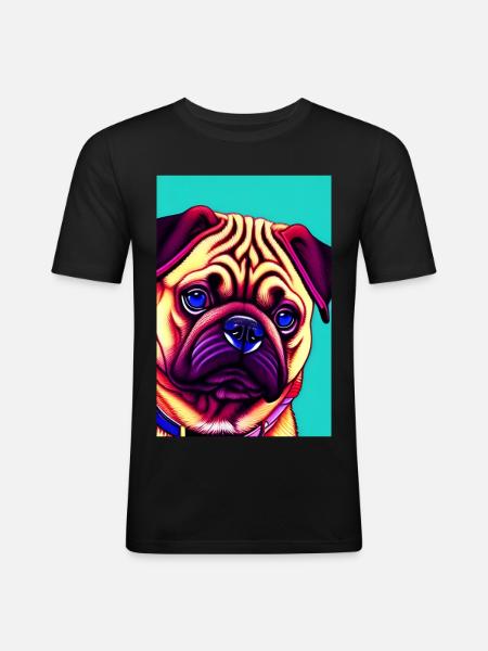 Pug Dog - Men's Slim Fit T-Shirt - black