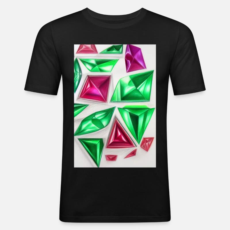 Edelsteine - Männer Slim Fit T-Shirt - Schwarz