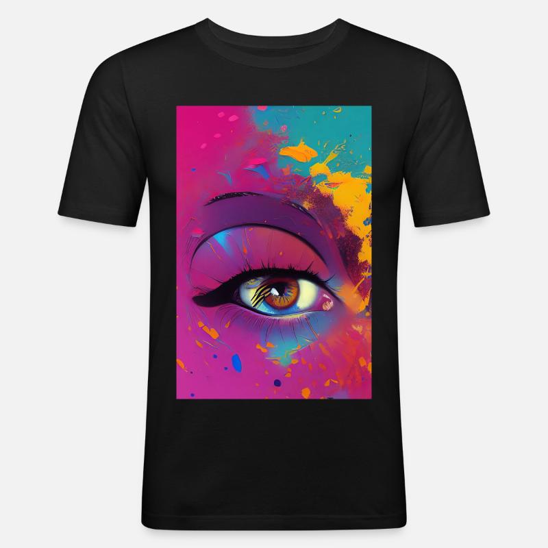 Abstrakte Kunst - Männer Slim Fit T-Shirt - Schwarz