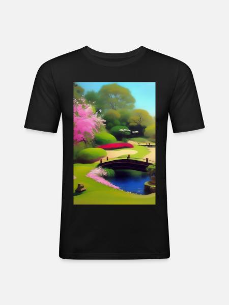 Chinese Zen Garden - Men's Slim Fit T-Shirt - black