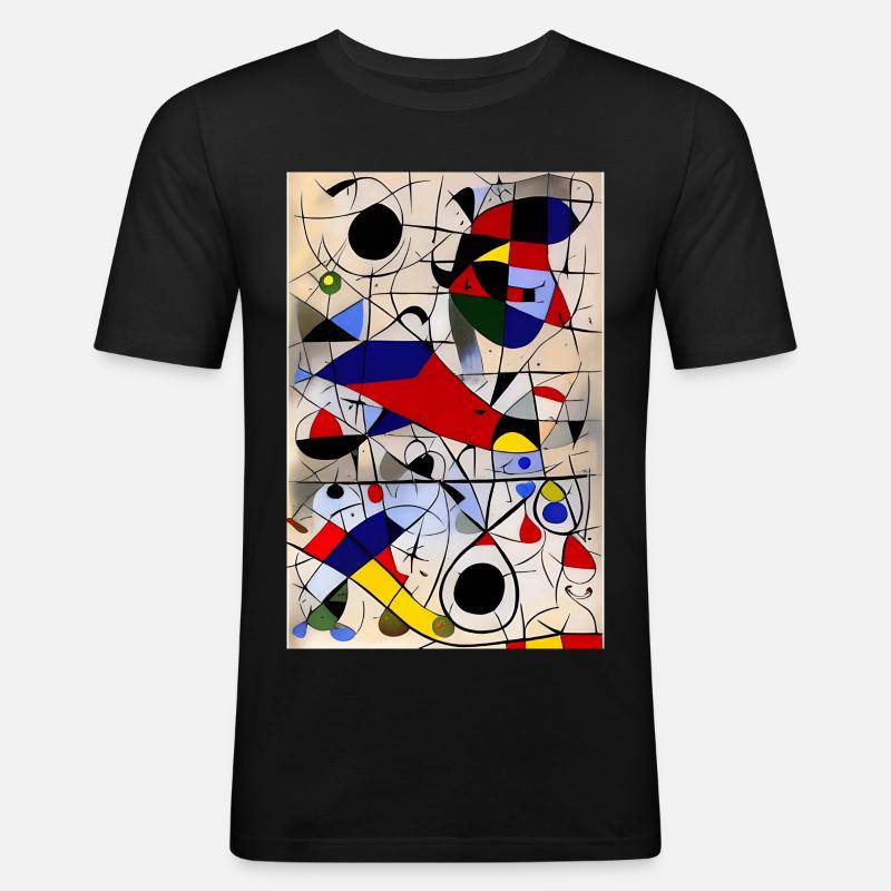 Abstrakte Kunst - Männer Slim Fit T-Shirt - Schwarz