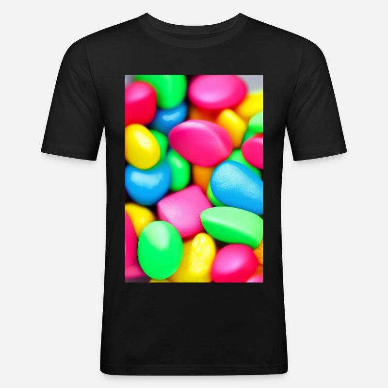 Bonbons - Männer Slim Fit T-Shirt - Schwarz