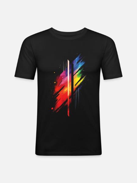 Subtile og cool dryppende stolthed flag regnbue design - Herre Slim Fit T-Shirt - sort
