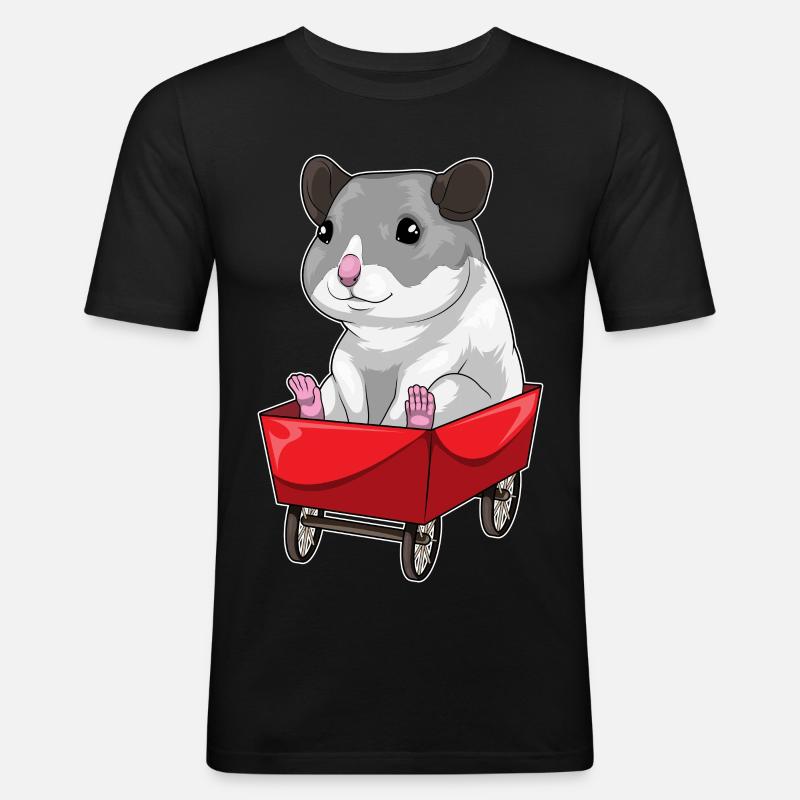 Brouette de hamster - T-shirt près du corps Homme - noir