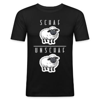 humour moutons-démembrements - T-shirt près du corps Homme - noir - Devant - Nik (191cm)