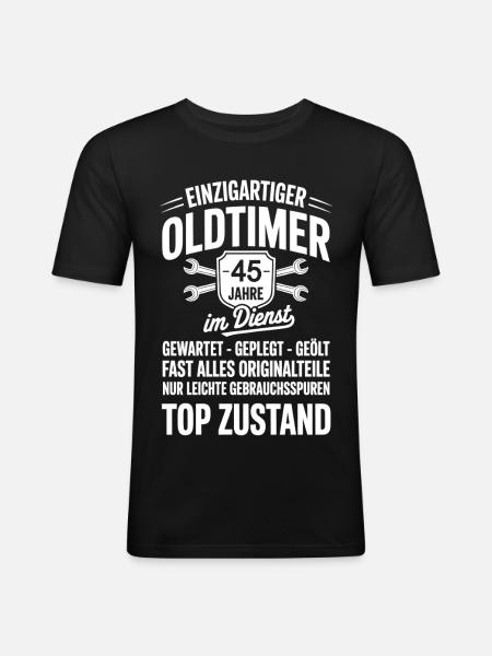 Company anniversary: 45 years of service - Men's Slim Fit T-Shirt - black